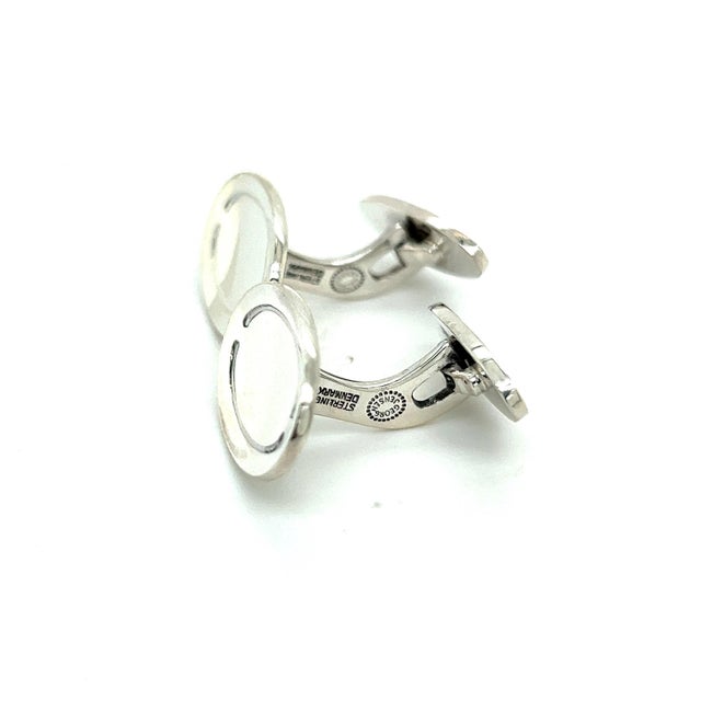 Metal 1990s Georg Jensen Estate Mens Cufflinks Silver, 2 Pieces For Sale - Image 7 of 8