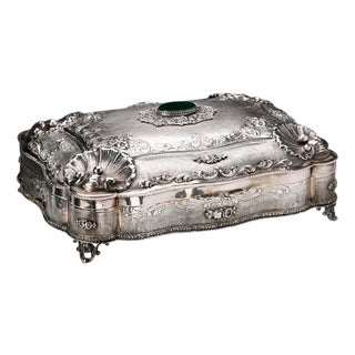 Silver Box with Plant and Floral Motifs For Sale