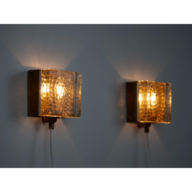 Danish Glass Sconces by Kalmar for Vitrika, 1960s, Set of 2 For Sale - Image 5 of 10