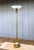 1940s Brass Floor Lamp With Onyx and Flared Torchiere Shade For Sale - Image 9 of 10