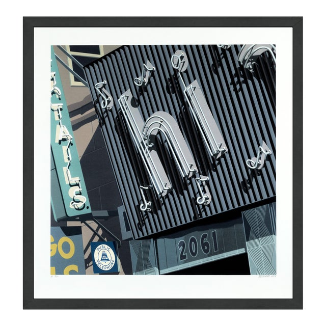 Robert Cottingham, Hi, Hand Signed Screen Print, Photorealist Style, Edition of 100, Framed For Sale