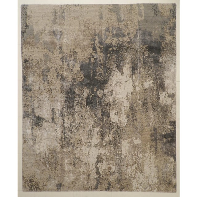 This unique contemporary rug was handmade.