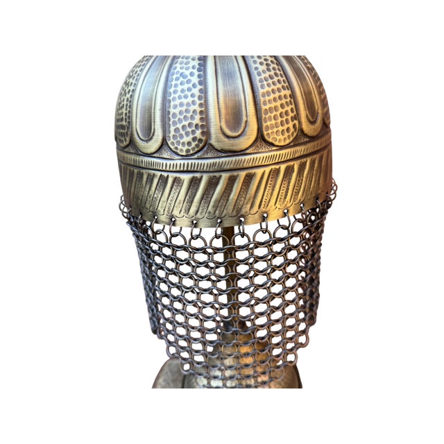 Handcrafted Brass Tabletop Helmet For Sale - Image 13 of 13