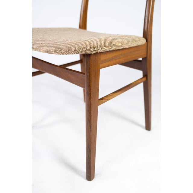 1960s Danish Dining Room Chair in Teak and Light Fabric, 1960s For Sale - Image 5 of 8