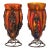 Larry Flynt Estate Provenance | Pair of French Art Deco Le Verre Francais Art Glass & Wrought Iron Vases, C. 1925 For Sale