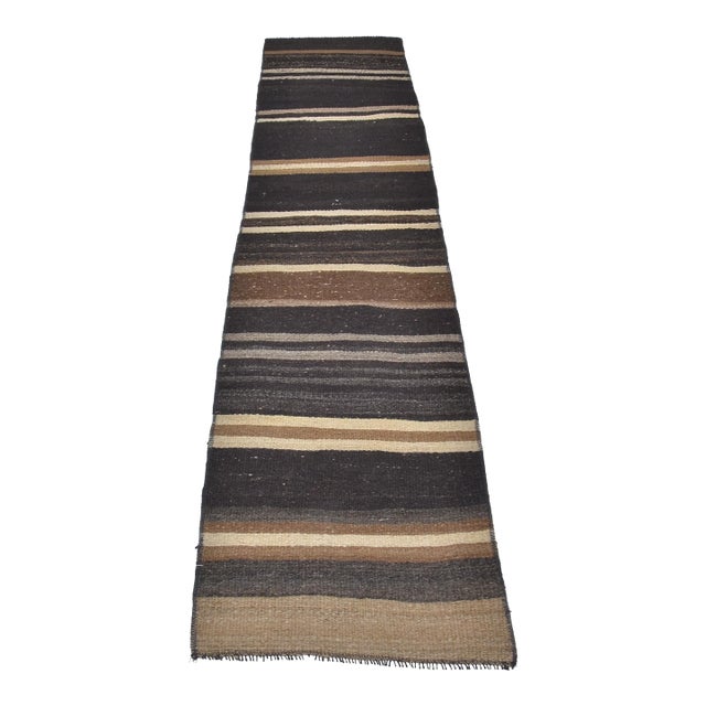 1960s Organic Anatolian Kurdish Stripe Runner For Sale