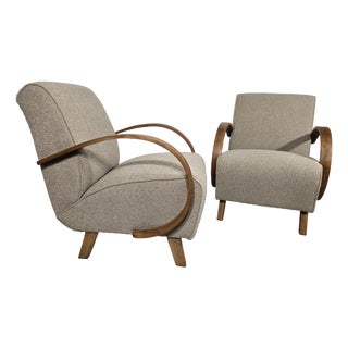 Art Deco Lounge Chairs by Jindřich Halabala, 1950s, Set of 2 For Sale