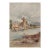 Late 19th Century Attributed to Frank Henry Mason Castle by Water Original Watercolor Landscape For Sale