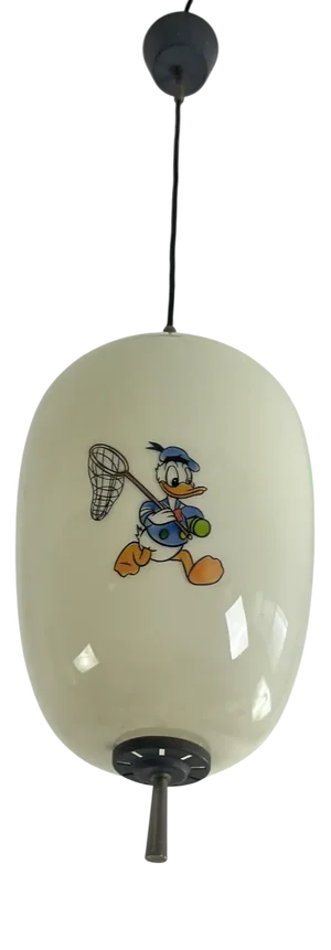 Disney Pendant Lamp in Opaline Glass attributed to Doria Leuchten, 1960s