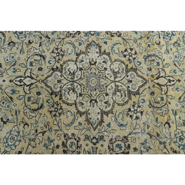Beige 1960s Vintage Persian Handmade Wool Cotton Beige Area Rug For Sale - Image 8 of 11