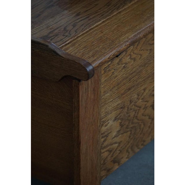 Mid 20th Century Modern Danish Oak Chest with Decorative Relief Carving, 1940s For Sale - Image 16 of 18