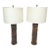 Vintage Wood and Metal Wallpaper Roller Table Lamps -a Pair For Sale