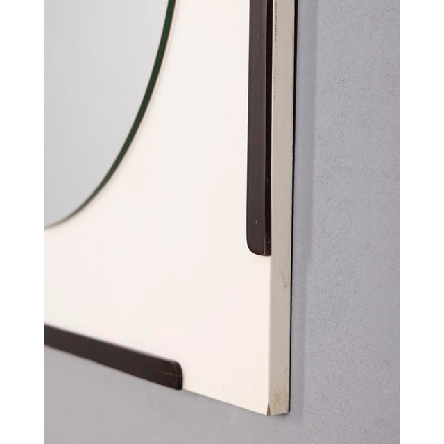 Black Vintage Wooden Wall Mirror by the Sbrilli Brothers, 1970s For Sale - Image 8 of 11