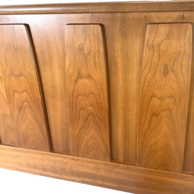 Wood Mid-Century Modern Walnut Headboard, Queen For Sale - Image 7 of 12