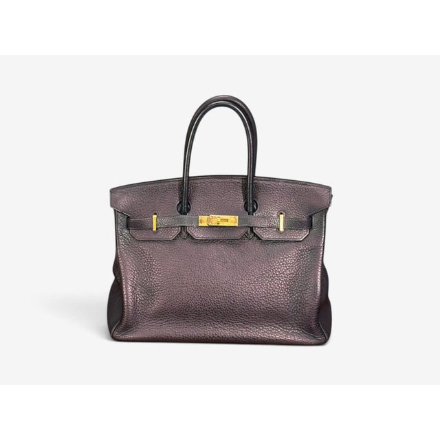 Contemporary Hermès, Birkin Retourne 35, Taurillon Clemence Leather, Gold Hardware, France, 2003 For Sale - Image 3 of 16