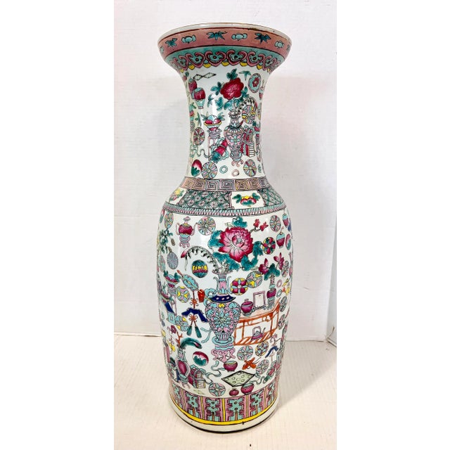 Rose 19th Century Chinese Famille Rose Porcelain Vase Urn For Sale - Image 8 of 8