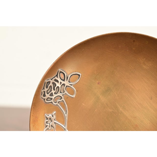 Early 20th Century Heintz Arts & Crafts Sterling Silver on Bronze Plate For Sale - Image 5 of 11