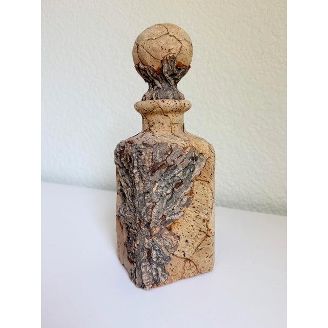Wood Vintage Talian Corked Wrapped Decanter Bottle For Sale - Image 7 of 9