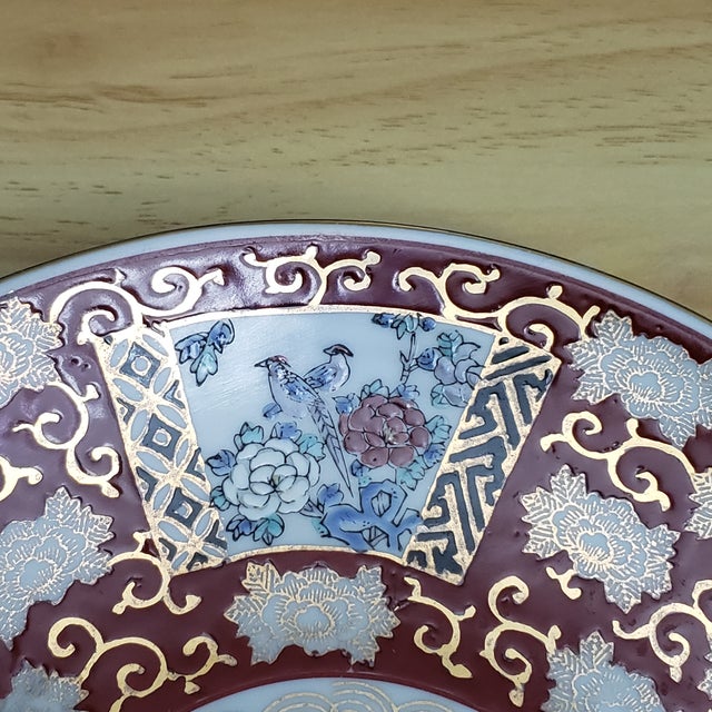 Ceramic Gorgeous Antique Gold Imari Hand Painted Japanese Plate, 10" Diameter For Sale - Image 7 of 8