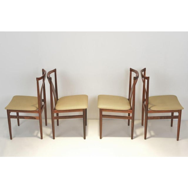 Wood Chairs in Pau Ferro Veneer by Henning Sorensen for Danex, 1960s, Set of 4 For Sale - Image 7 of 11