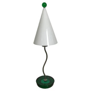Metal & Glass Table Lamp For Sale