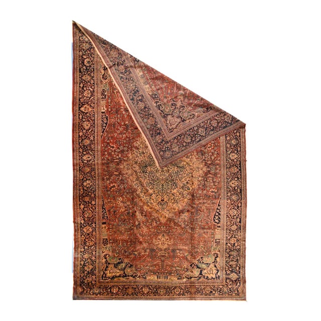 Antique Persian Farahan Sarouk Rug 12'0'' x 19'6''. The scatter and room size pieces made in the Arak/Sultanabad area,...