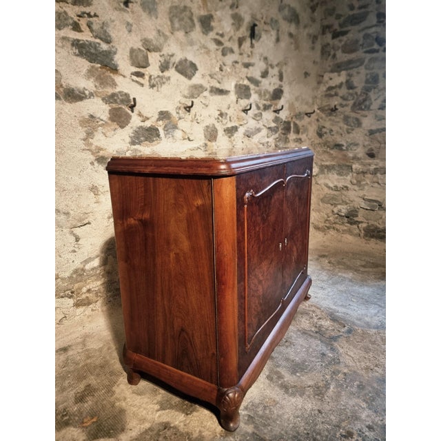 Art Deco French Walnut and Mahogany Sideboard with Marble Top, 1920s For Sale - Image 16 of 18