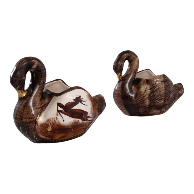 20th Century European Ceramic Swan - A Pair For Sale