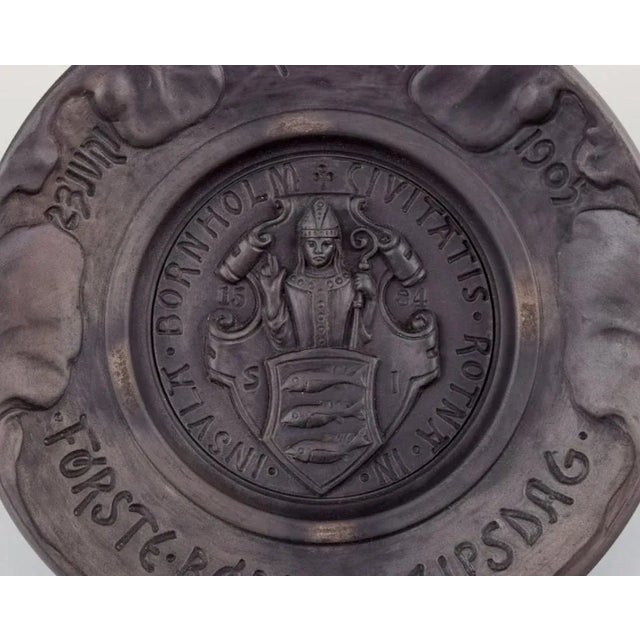 Wall Relief and Lidded Jar in Black Terracotta from Hjorth, Bornholm, Denmark, Set of 2 For Sale - Image 3 of 9