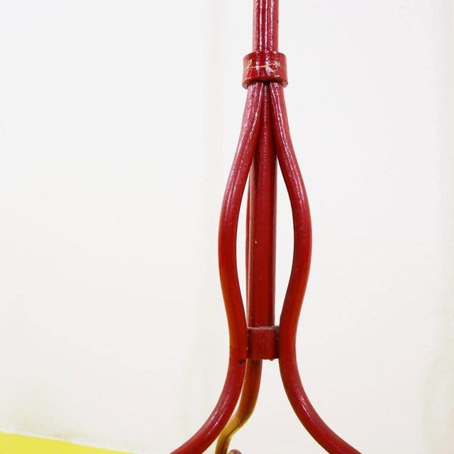 Metal Red Metal Freestanding Coat Rack with Curved Hooks For Sale - Image 7 of 8