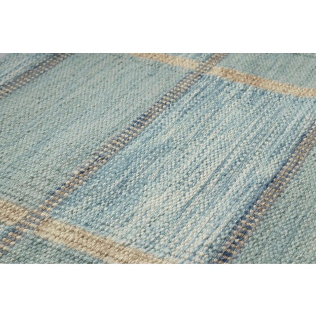 Mid-Century Modern Freya Geometric Rug by Celerie Kemble for Chairish in Soft Blues, 2'6"x10' For Sale - Image 3 of 5