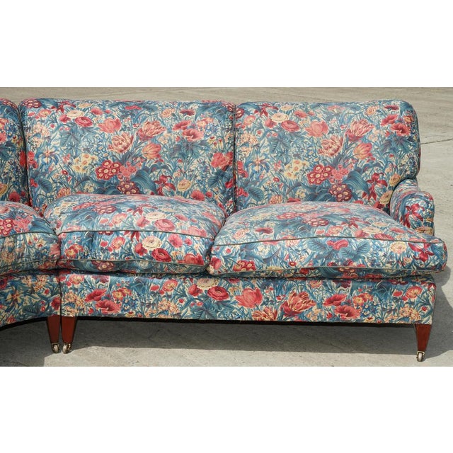 Large Vintage London Bridgewater 5 Seat Corner Sofa in Floral Fabric from Howard & Sons For Sale - Image 10 of 18