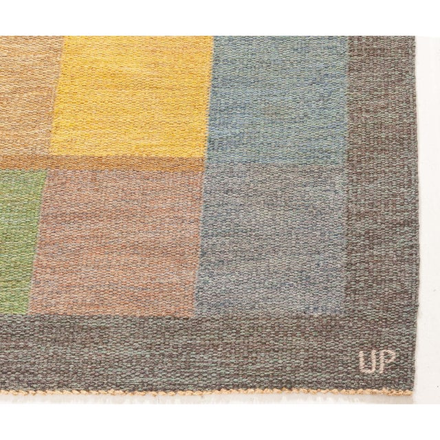 Beige Doris Leslie Blau Vintage Swedish Flat Woven by Ulla Parkdal For Sale - Image 8 of 10