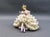 Antique Dresden Germany Large Sitting Ballerina Dancer Lady Holding Flower Porcelain Lace Figurine. Measures approximately...