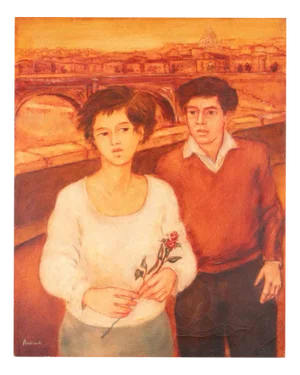 Mimmo Andriuoli, Meeting, 1990s, Oil on Canvas