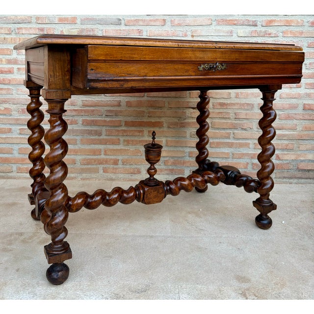 Brown 19th Century French Baroque Walnut Desk For Sale - Image 8 of 18