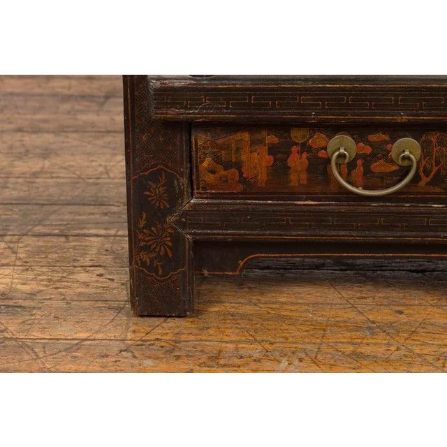 19th Century Chinese Qing Dynasty Period Bedside Cabinet with Original Lacquer For Sale - Image 10 of 13