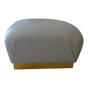 J Robert Scott Ottoman Pouf in Grey Leather