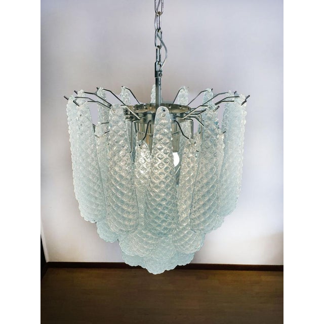 Italian Blue Murano Glass Petals Chandelier, 1990s For Sale - Image 12 of 18