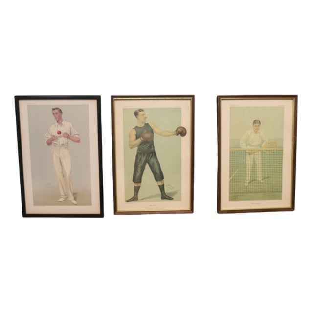 Vanity Fair Sport Themed Spy Illustrations, 1890s-1900s, Prints, Set of 3 For Sale