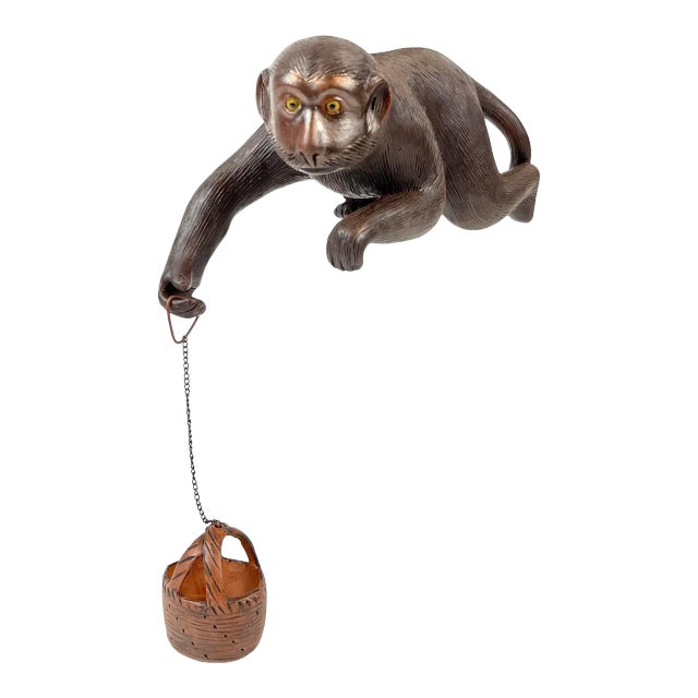 Late 20th Century Ceramic Hanging Monkey For Sale