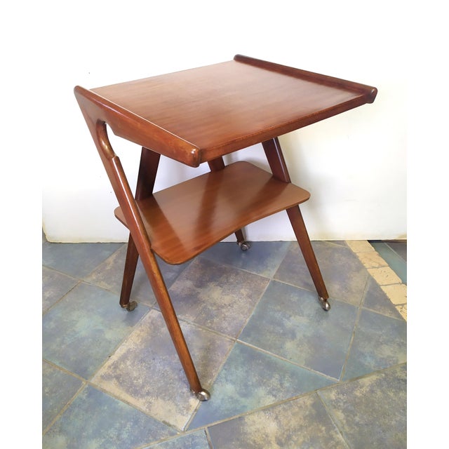 Vintage TV Stand on Wheels by De Baggis, 1950s For Sale - Image 4 of 9