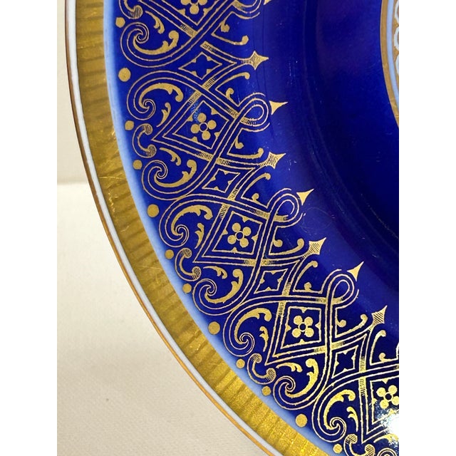 Rare Antique American Express Blue and White Advertising Cabinet Plate Watchdog Logo Onondaga Pottery Syracuse, China For Sale - Image 10 of 10