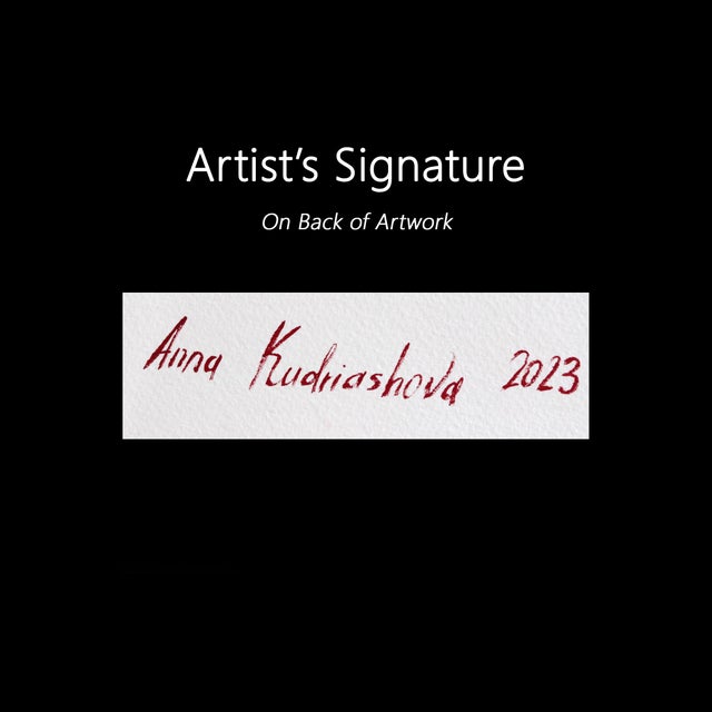 Three Roses - Floral Watercolor Painting on Paper Original Artwork by Anna Kudriashova For Sale In Los Angeles - Image 6 of 6