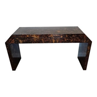 Post-Modern Faux Tortoise Shell ConsoIe Table For Sale