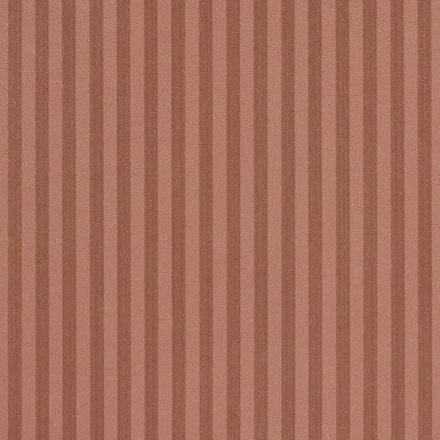 Schumacher Schumacher Edwin Stripe Narrow Wallcovering In Terracotta For Sale - Image 4 of 4
