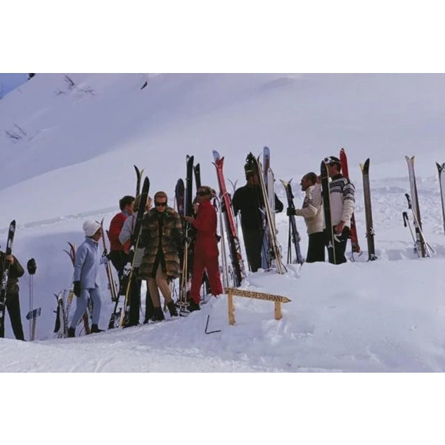 Skiers At Gstaad 1969 by Slim Aarons Slim Aarons Limited Estate Edition Skiers at Gstaad, Switzerland, 1969 unframed c...
