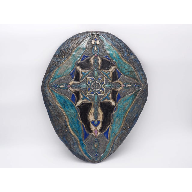 Raku Ceramic Wall Sculpture an Essential Look by Stefania Zoppellaro, 2022 For Sale - Image 6 of 6