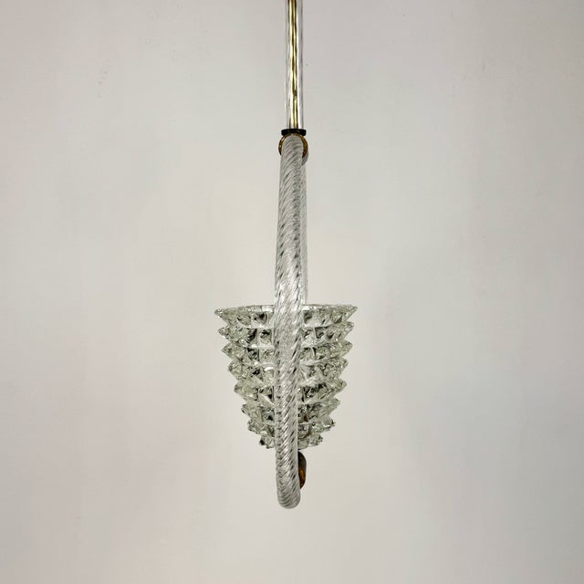 Murano Rostrato Glass Pendant Lamp from Barovier & Toso, 1940s For Sale - Image 4 of 14