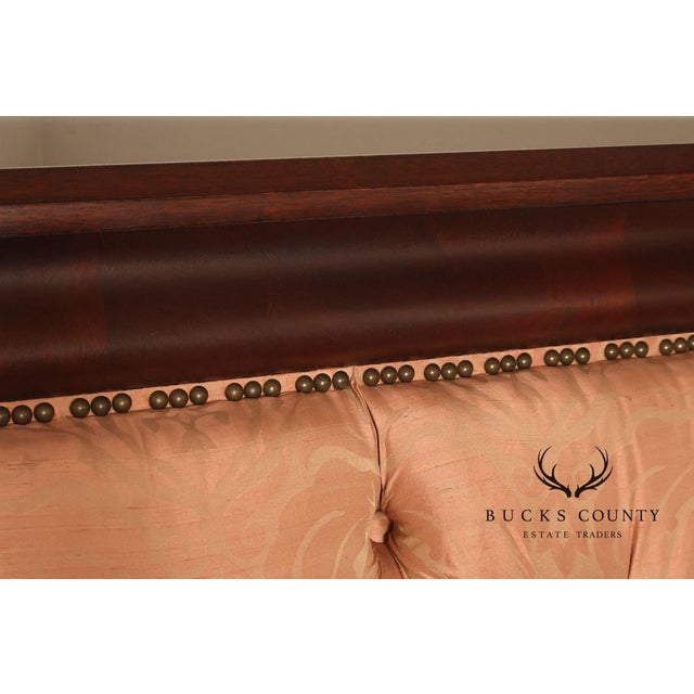Early 21st Century Henredon Mahogany Queen Bed with Tufted Upholstered Headboard For Sale - Image 5 of 18